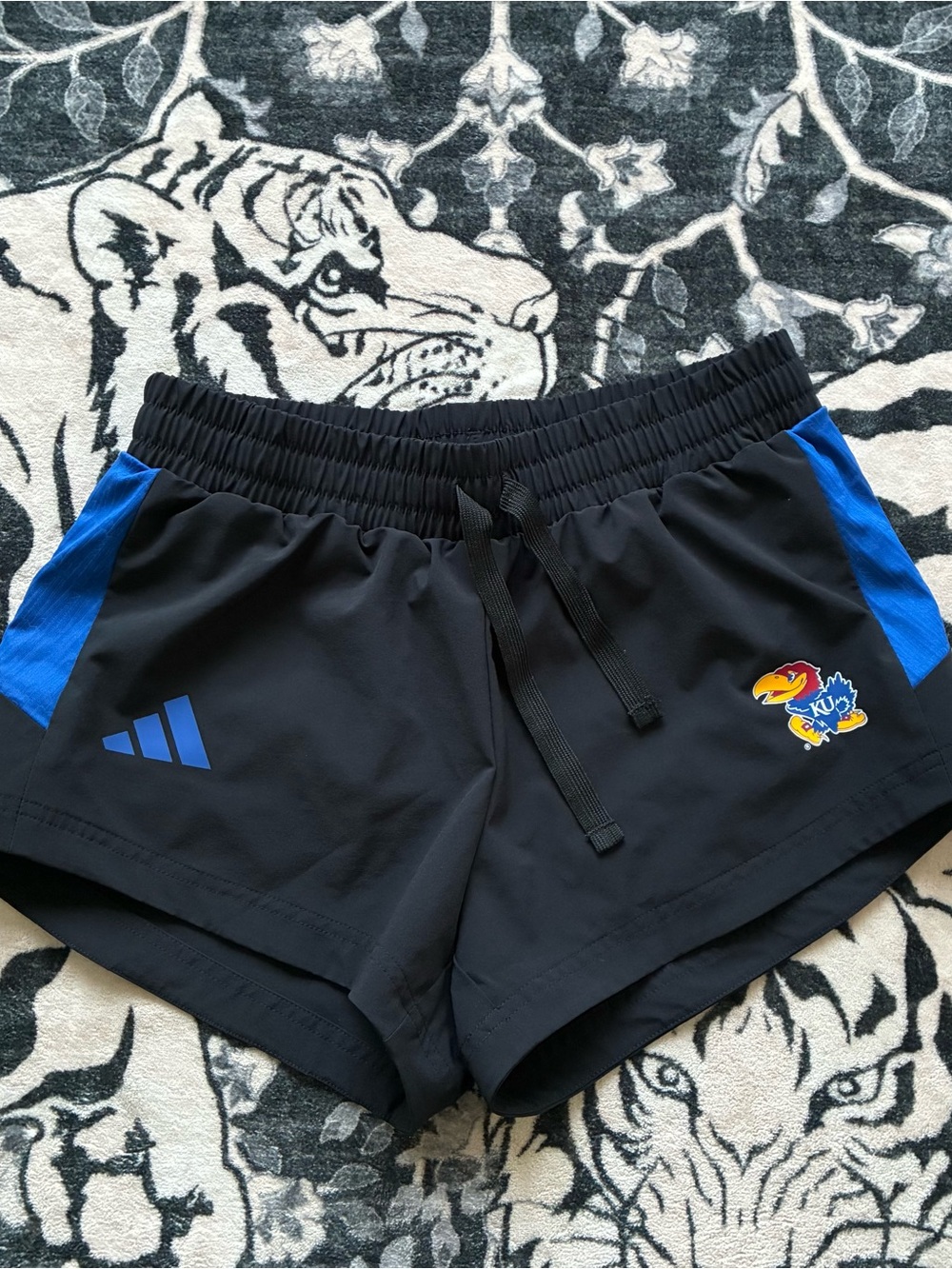 004 - ADIDAS WOMENS UNIVERSITY OF KANSAS KU JAYHAWKS SHORTS